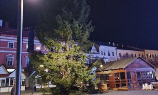 Clujul se pregătește de sărbători! Bradul de Crăciun și roata panoramică sunt deja în Piața Unirii