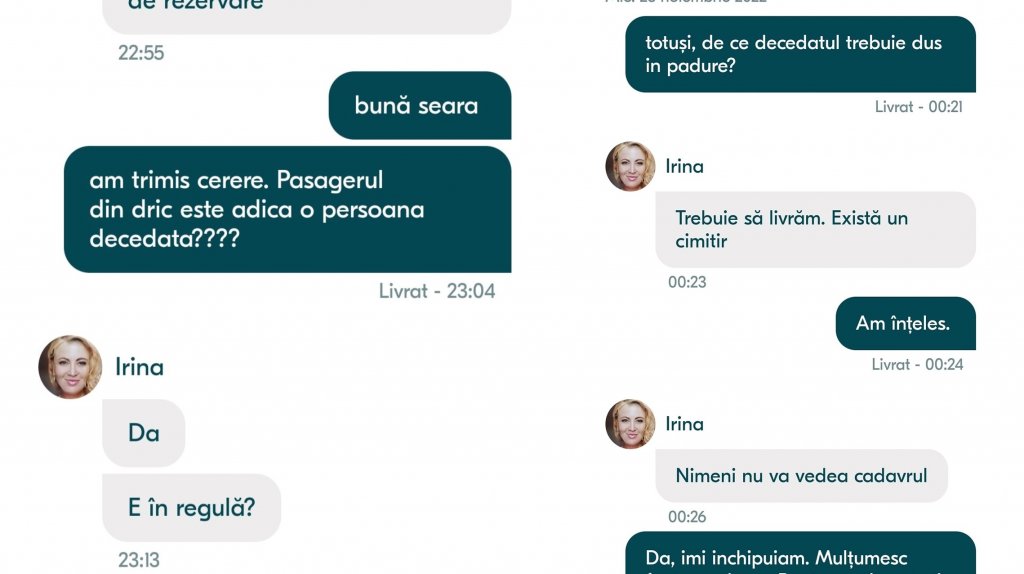 Autostop cu DRICUL: „Există un pasager tăcut (...) E în regulă?” / „Nimeni nu va vedea cadavrul”