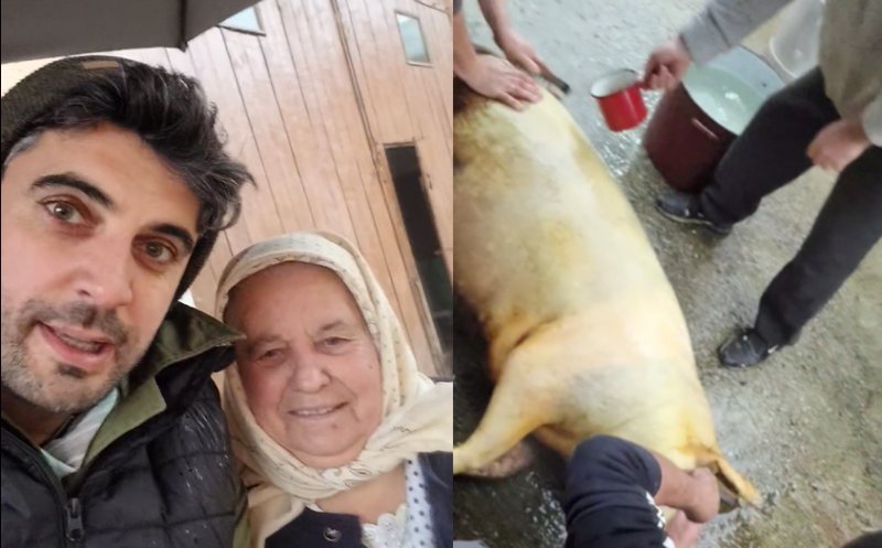 „Bunica” lui Mircea Bravo a tăiat deja porcul alături de actorul clujean Bob Rădulescu: „Să aduci lada frigorifică, porcul e în ocol” /„De la 7 dimineața suntem aici”