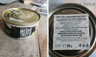 Rahat de urs la conservă, de vânzare în România: "100% natural, excremente de urs brun transilvănean. Fără gluten, fără conservanţi, vegan"