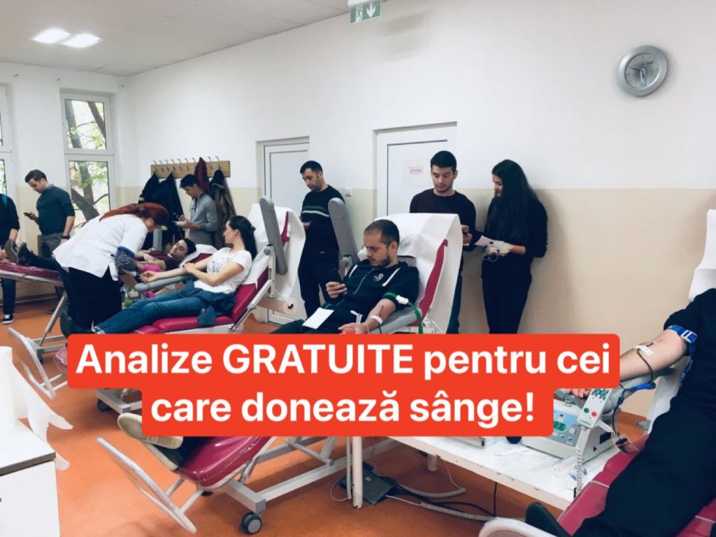 Analize gratuite pentru cei care doneaza sange la Centrul de Transfuzie Sanguina Cluj