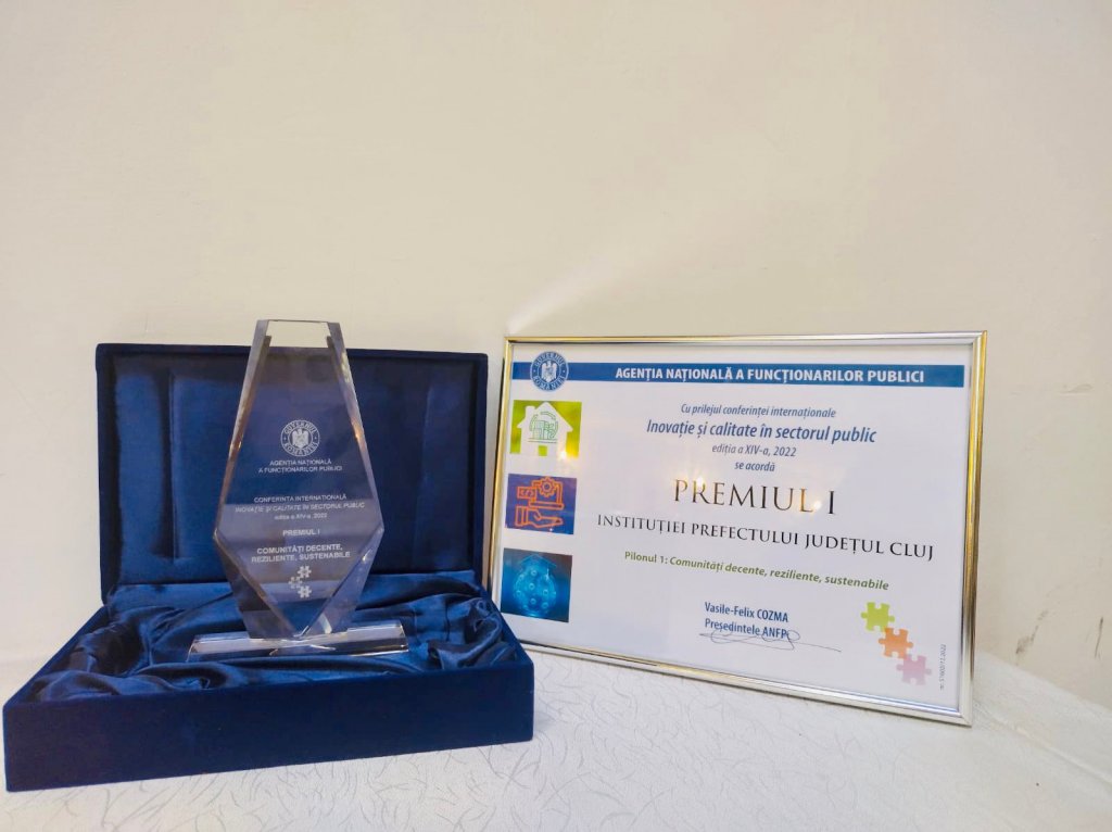 Prefectura Cluj, premiul I la nivel național pentru proiectul "Sănătate și siguranță în Clujul rural"