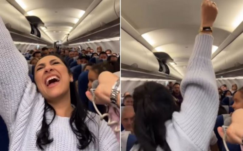Andra, spectacol de senzație în avionul de Cluj! A ridicat toți pasagerii în picioare