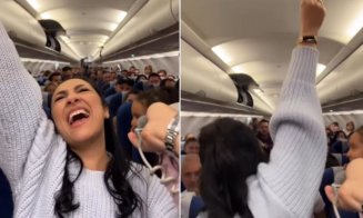 Andra, spectacol de senzație în avionul de Cluj! A ridicat toți pasagerii în picioare