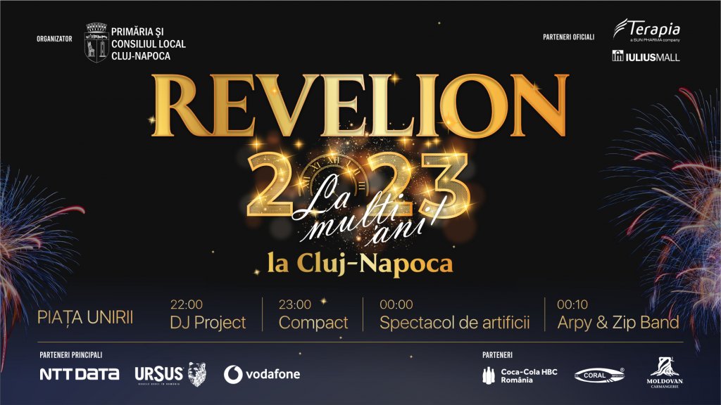Revelion 2023 la Cluj-Napoca: concerte, spectacol de artificii și atmosferă de sărbătoare în Piața Unirii