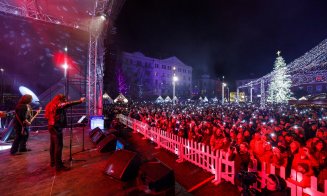 Atmosferă și multă voie bună în Piața Unirii din Cluj-Napoca la Revelion 2023