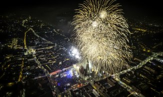 Atmosferă și multă voie bună în Piața Unirii din Cluj-Napoca la Revelion 2023