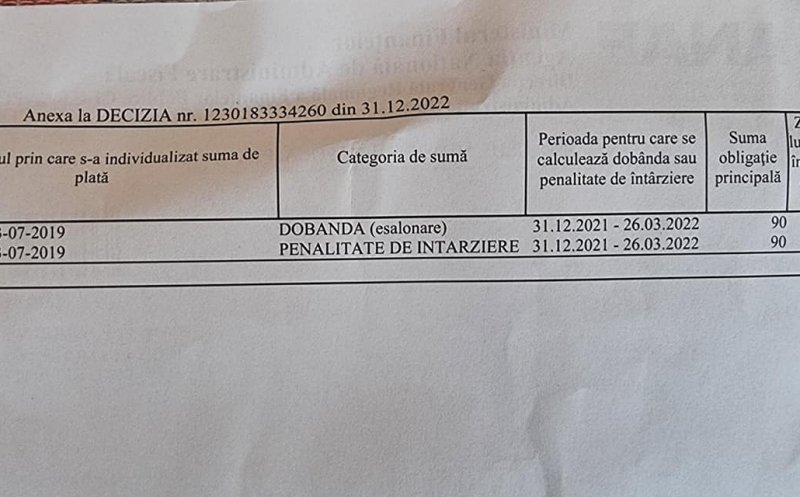 Datorie de 3 lei la ANAF. Somația primită de un clujean, gata să se trezească cu conturile blocate