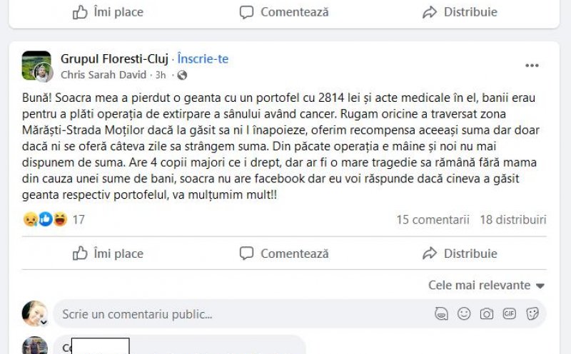 Țeapă pe Clujul Civic: donații pentru o operație FAKE