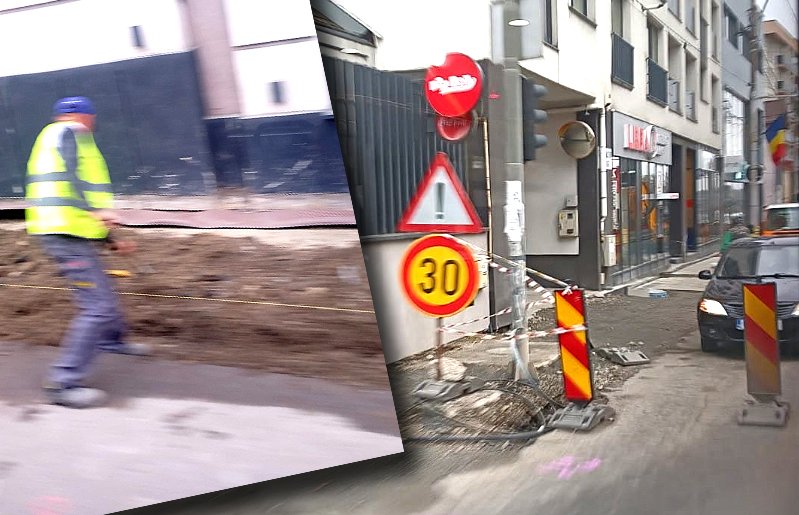 Trafic blocat în Mănăştur: "Dorel" a lăsat un şanţ de-a latul benzii care a făcut coloană de maşini "până în Gilău"...