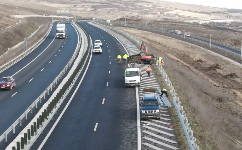 Cum arată alunecarea de teren de pe autostrada Sebeş-Turda