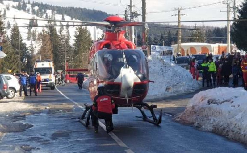 Accident pe pârtie. O tânără de 21 de ani a fost transportată cu elicopterul SMURD la spital