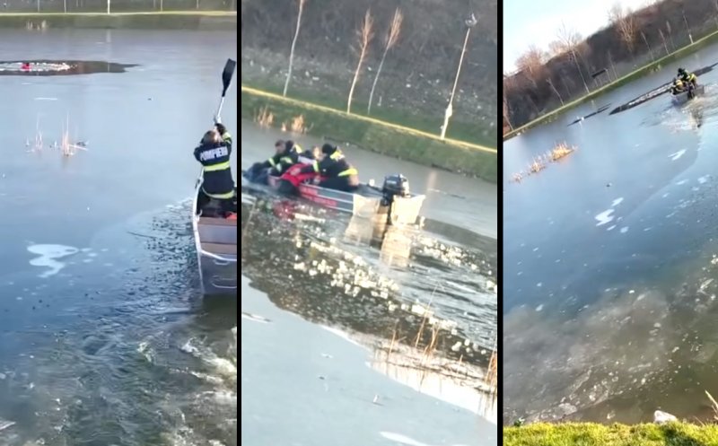 Doi copii salvaţi de la moarte în ultima clipă. S-a rupt gheaţa sub ei şi au căzut în râu