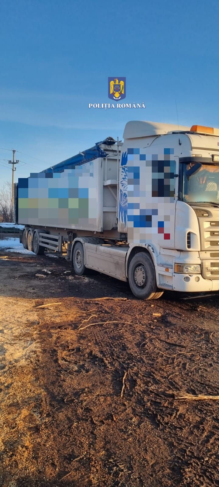 Șofer de tir prins că transporta ilegal o cantitate mare de lemne
