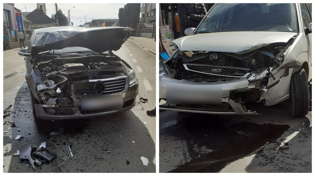 ACCIDENT cu două mașini în Câmpia Turzii. Două persoane au fost transportate la spital