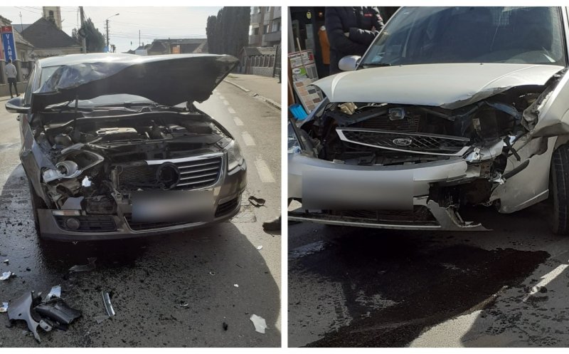 ACCIDENT cu două mașini în Câmpia Turzii. Două persoane au fost transportate la spital
