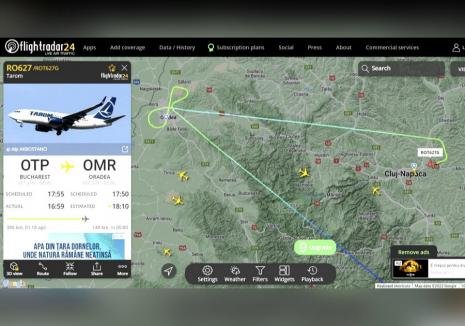 TAROM: Zborul București - Oradea a aterizat la Cluj din cauza condiţiilor meteo nefavorabile