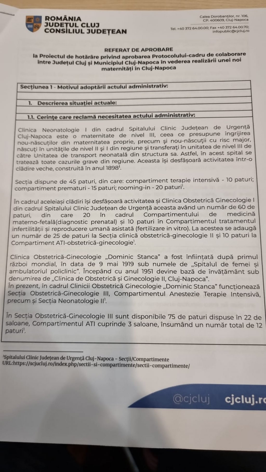 USR cere o nouă maternitate în Cluj-Napoca: „Ne-am săturat de vorbe, trecem la fapte!”