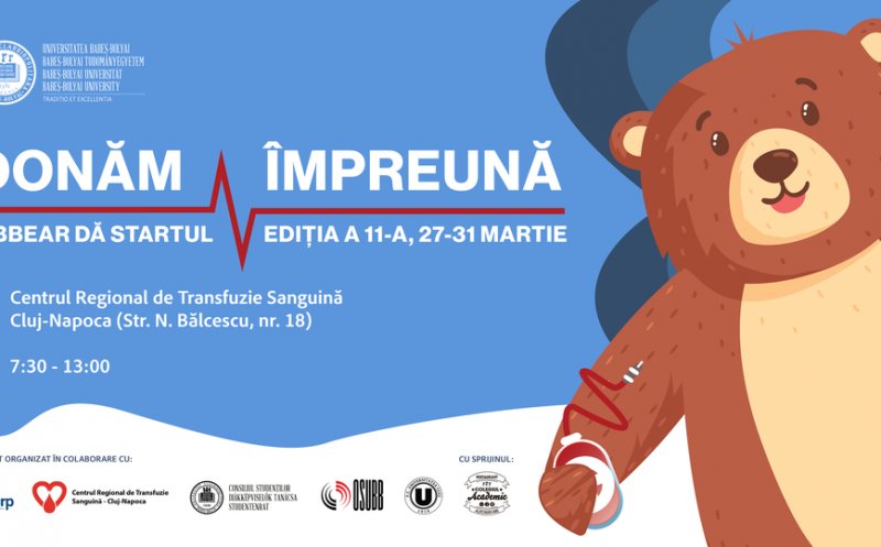UBB Cluj, campanie de donare de sânge: "UBBEAR dă startul!"