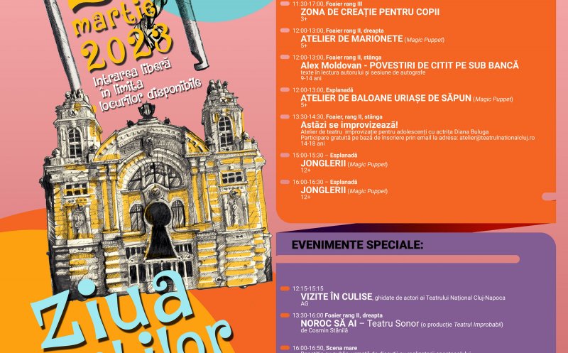 Teatrul Național din Cluj-Napoca: invitat Marian Râlea, spectacole pentru copii, tururi ghidate