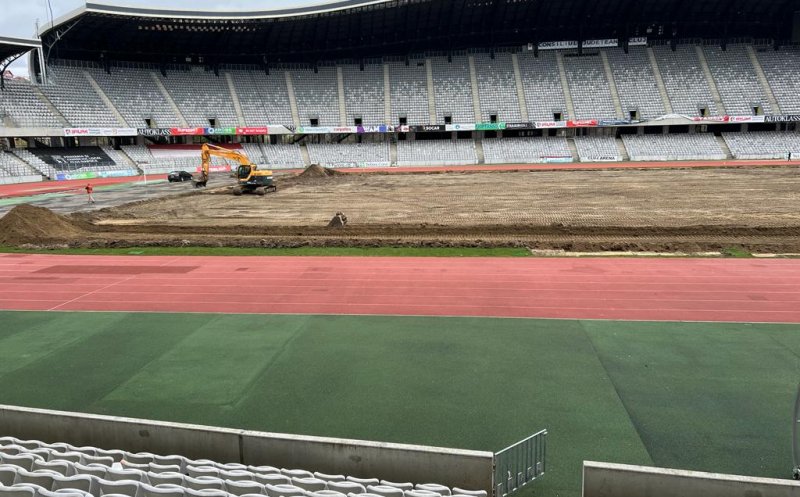 În ce stadiu sunt lucrările la noul gazon de pe Cluj Arena. Alin Tișe: „Am fost extrem de nervos”