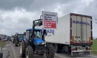 Protest al fermierilor clujeni. Zeci de tractoarele au circulat cu viteză redusă pe DN1 Turda – Cluj