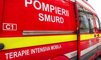 Mașină răsturnată pe un drum din Cluj