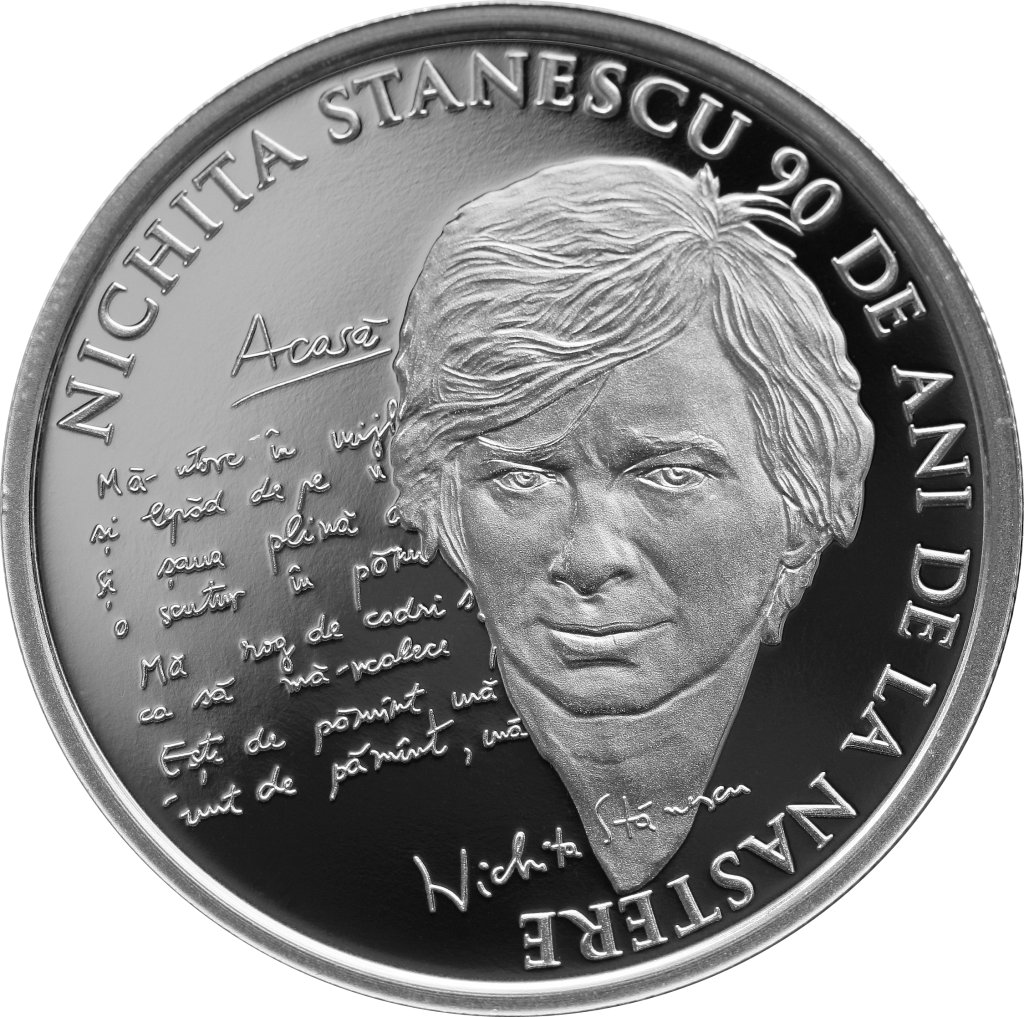 Nichita Stănescu este comemorat cu o monedă de argint la 90 de ani de la nașterea sa. Va fi disponibilă și în Cluj