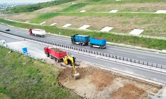 Autostrada A10 Sebeș-Turda: NOUĂ fisură în asfalt și în taluz. Lucrările la vechea alunecare de teren încă nu sunt gata