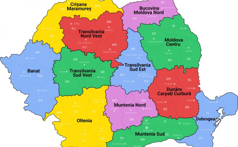 Reorganizarea administrativă a României: Clujul și alte 3 județe s-ar numi Transilvania Nord Vest