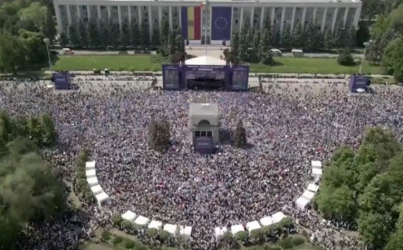 Miting pro-european masiv la Chișinău. Maia Sandu: ''Obiectivul Moldovei este ca până cel târziu în 2030 să fie în UE''