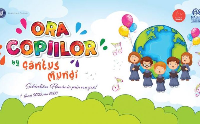 Peste 3.000 de copii din Cluj și alte 23 de județe vor cânta de 1 iunie la “Ora Copiilor by Cantus Mundi”