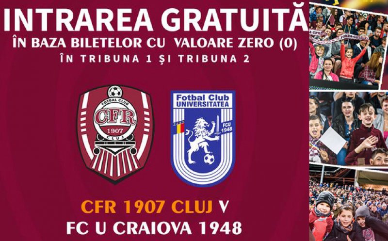 Cum poţi intra gratis în Gruia la meciul de baraj al CFR-ului de joi, 1 iunie / Surprize, de Ziua Copilului