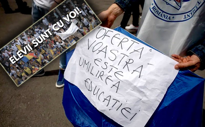 Greva generală în școli continuă / "Elevii sunt cu voi"