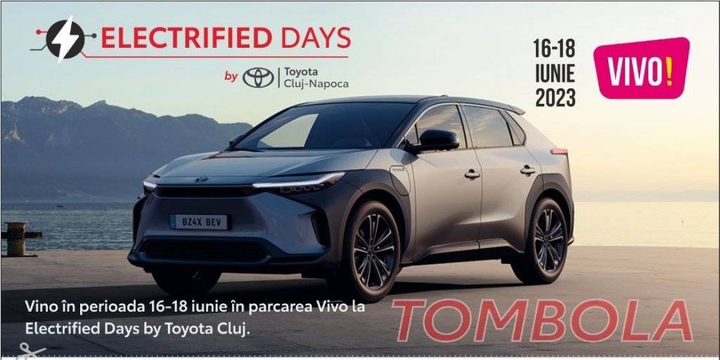 ToyotaCluj vine cu cele mai noi modele electrificate (și nu numai) la Vivo Mall / Tombolă cu premii atractive