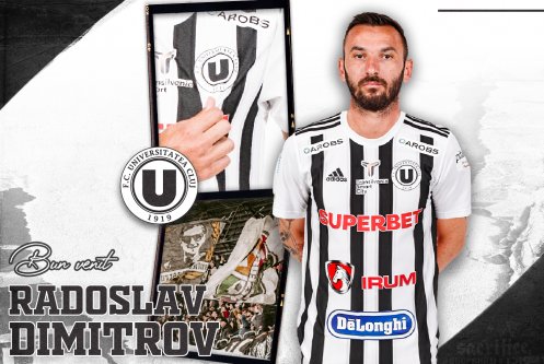 Încă un transfer la „U” Cluj. Radoslav Dimitrov semnează cu „studenții”