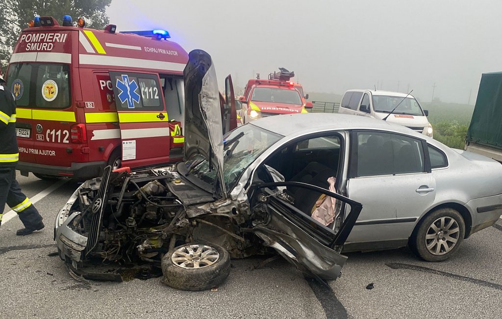ACCIDENT în judeţul Cluj cu 4 autoturisme implicate