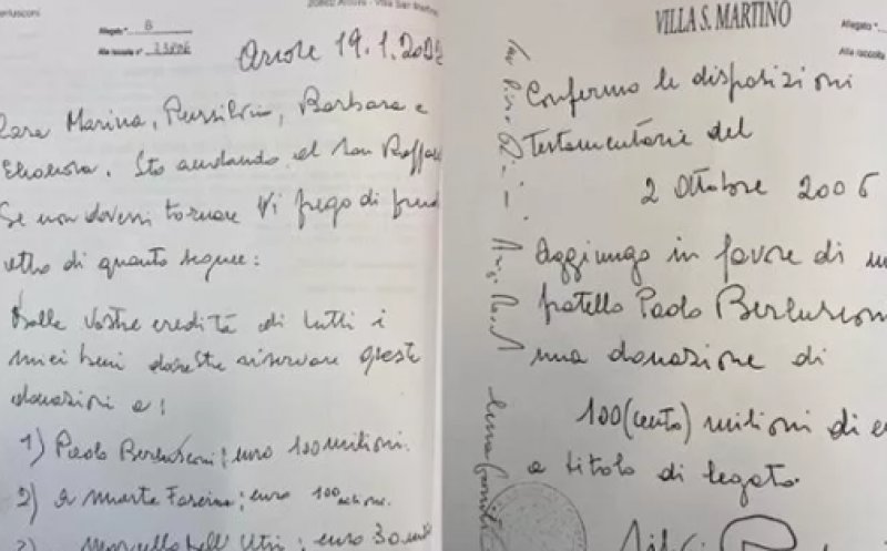 Testamentul lui Berlusconi. Cui i-a lăsat o parte de zeci de milioane de euro din avere: „Nu îmi datora nimic”