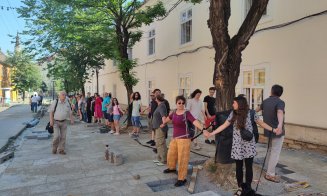 Petiţie pentru păstrarea arborilor de pe străzile Kogălniceanu și Universității. Răspunsul Primăriei Cluj-Napoca / Lanț uman în jurul copacilor