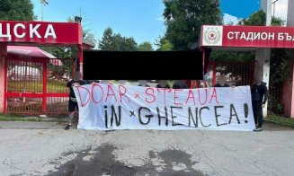 Protest macabru al fanilor Stelei împotriva FCSB-ului. Au pus crucea pe un sicriu / Becali va face plângeri penale: ”E amenințare cu moartea”
