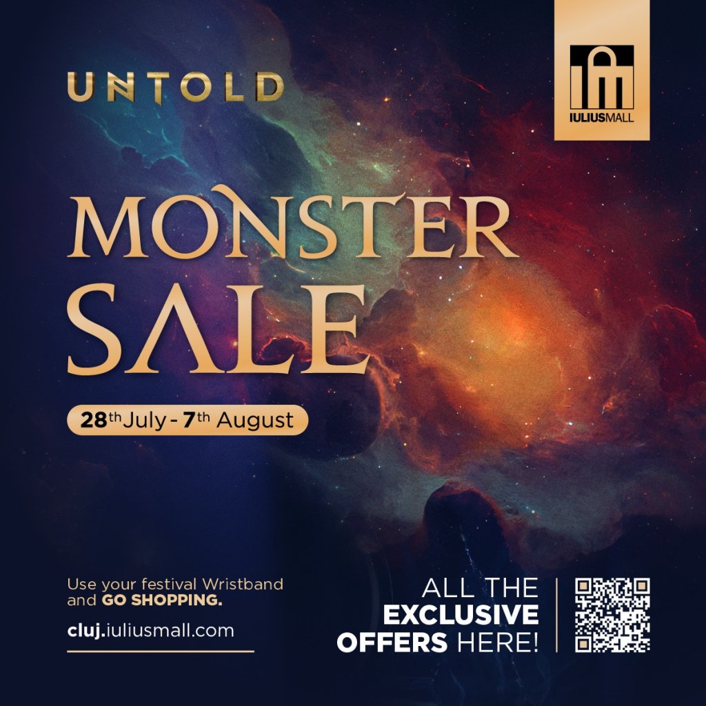 La Iulius Mall te pregătim de Untold cu reduceri Monster Sale! Vino să îți creezi outfit-urile de festival!