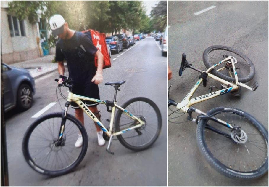 Copil de 4 ani, accidentat de un curier pe bicicletă. Bărbatul a fugit de la locul accidentului