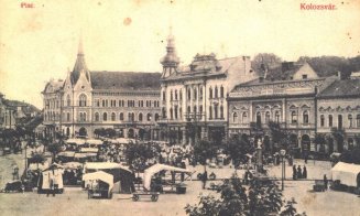 Piața Mihai Viteazul cu tarabele de altădată