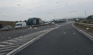 Trafic insuportabil pe A3, în Cluj. Coloană de mașini pe mai mulți kilometri
