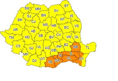 COD GALBEN de caniculă în întreaga țară