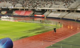 Partida Universitatea Cluj - Poli Iași, întreruptă din cauza ploii