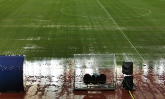 Partida Universitatea Cluj - Poli Iași, întreruptă din cauza ploii