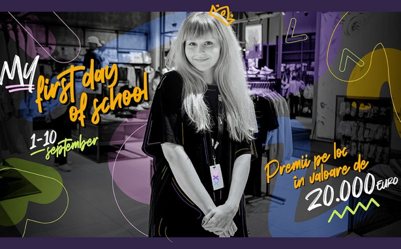 E timpul pentru „My first day of school” și la Iulius Mall Cluj. Echipează-te pentru un nou an școlar, descoperă povești despre prima zi și câștigă premii