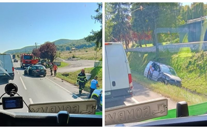 Accident în Cluj cu două autoturisme. Un bărbat de 70 de ani a primit îngrijiri medicale
