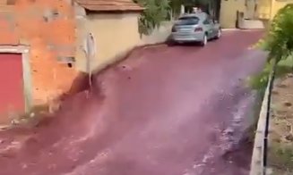Străzi inundate cu vin în Portugalia. 2,2 milioane de litri au curs pe drum